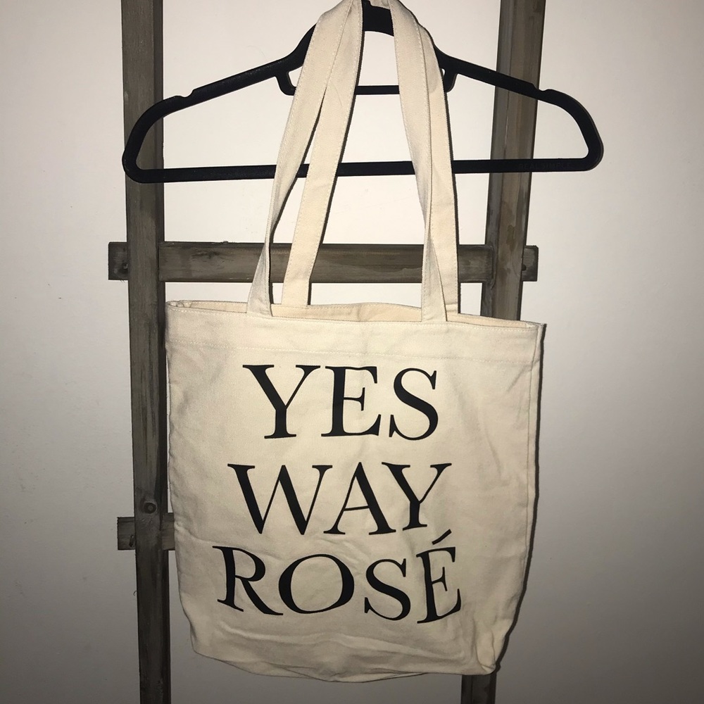 Yes way rose tote canvas tote bag wine lover gift